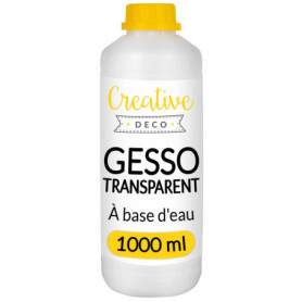 Creative Deco Gesso Acrylique Transparent 1L - Sous-Couche Non Jaunissante pour Beaux-Arts