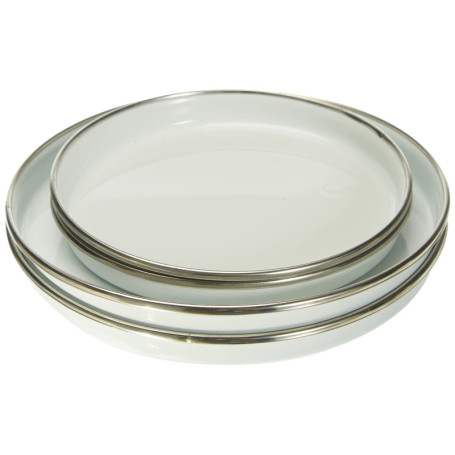 Ensemble de 4 Assiettes Émaillées Blanches Krüger