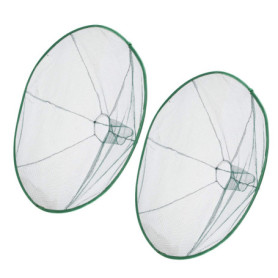 Keenso Lot de 2 Filets de Pêche Circulaires Pliables en Nylon 80 cm