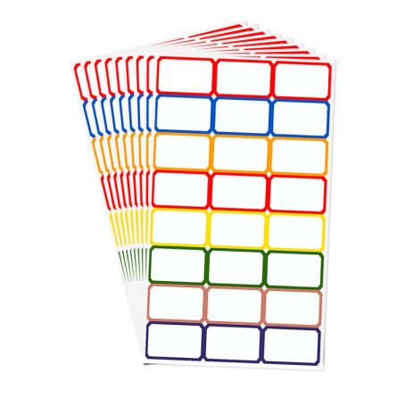 480 Étiquettes Autocollantes Rectangulaires Colorées - 20 Feuilles de 36 x 22 mm