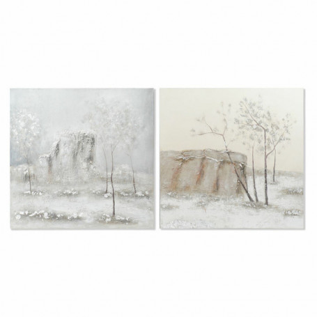 Cadre DKD Home Decor Toile Arbres (100 x 3,8 x 100 cm) (2 Unités) 209,99 €