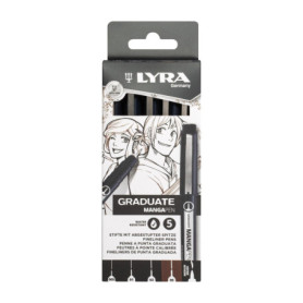 Set de 5 Stylos Mangapen LYRA pour Dessin Manga