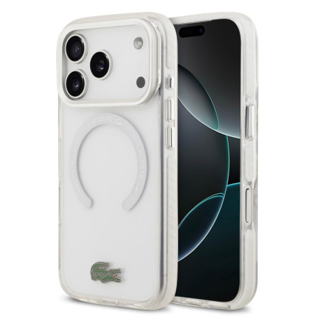 Coque Anti-Chocs Transparente Givrée Lacoste pour iPhone 17 Pro Max - Blanc