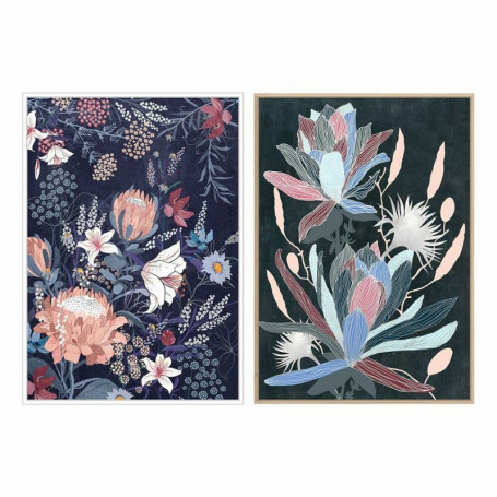 Cadre DKD Home Decor Fleurs Moderne (53 x 4,3 x 73 cm) (2 Unités) 96,99 €