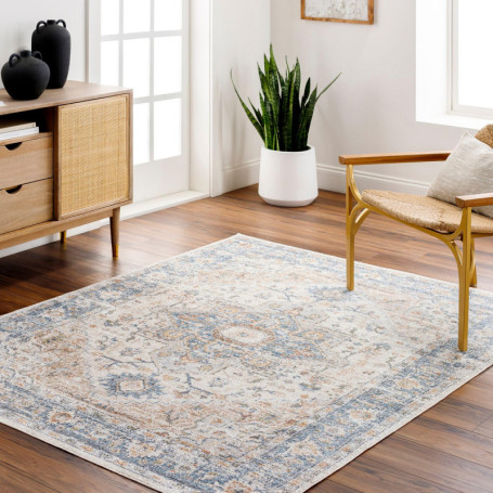 Tapis Vintage Ethnique Lavable - 160x213 cm - Marron et Gris - Livabliss