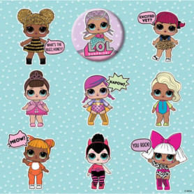 Carte d'anniversaire vierge L.O.L. Surprise! avec paillettes