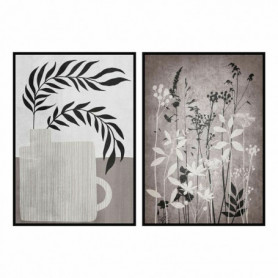 Cadre DKD Home Decor Moderne Feuille d'une plante (53 x 4,5 x 73 cm) (2 Unités) 96,99 €