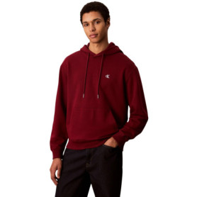 Hoodie Monogram Calvin Klein en Renaissance Red pour Homme - Luxe Décontracté