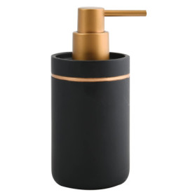 Distributeur de Savon Élégant en Polyrésine Noir et Doré - Spirella BLY