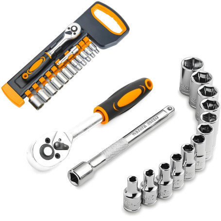 Kit de Clés et Cliquet Avilia avec 12 Douilles 4-14 mm