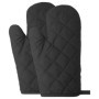 Gants de Four en Coton Noir - Anti Chaleur jusqu'à 250°C (2 Pièces)