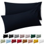 Lot de 2 Taies d'Oreiller en Microfibre 50x80 cm - Douceur Extra et Lavables - Bleu Foncé