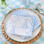 Lot de 20 serviettes en papier bleu et blanc pour Pâques et fêtes - Talking Tables