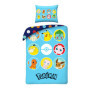 Parure de Lit Enfant Pokémon - Housse de Couette 140x200 cm et Taie d'Oreiller
