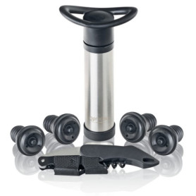 Coffret Élégant d'Accessoires pour Vin Qpractiko - Pompe à Vide et Bouchons en Silicone