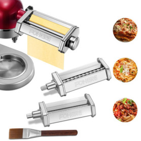 Ensemble d'Accessoires pour Machine à Pâtes KitchenAid - Rouleau et Coupe-Fettuccines