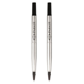 Parker Lot de 2 Recharges d'Encre Quink pour Stylo Roller - Pointe Fine 0,5 mm - Noir