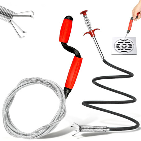 Spirale de Nettoyage de Canalisations avec Pince Flexible - 6 m