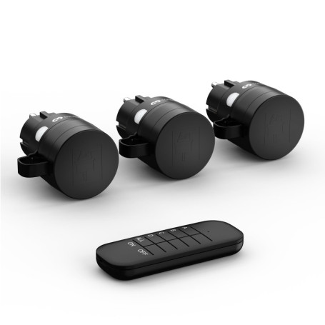 Prises de Courant Radiocommandées Conecto avec Télécommande Extérieure - 3 Prises, 2300 W, IP44