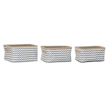 Set de basket DKD Home Decor Polyester Jute Zigzag Boho (3 pcs) 73,99 €