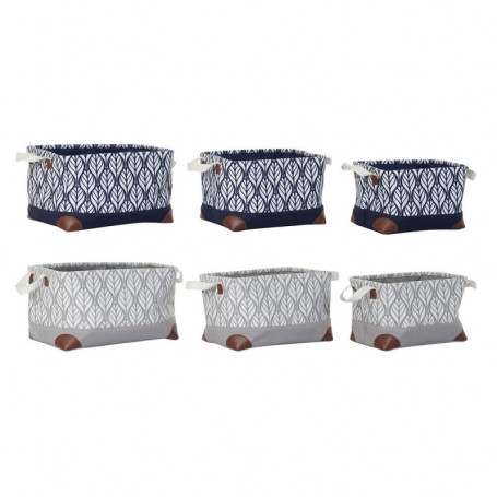 Set de basket DKD Home Decor S3018591 Volet Gris Marron Polyester Blanc Blue mar 115,99 €