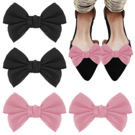 Clips Décoratifs Élégants pour Chaussures - 4 Pièces en Satin