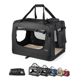 Caisse de Transport Pliable Lionto pour Chien et Chat - Noir, 90x61x65 cm