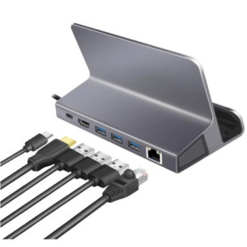 Station d'accueil USB 3.2 Gen1 6 ports avec PowerDelivery 100W - Aluminium