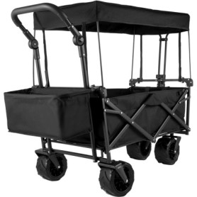 Chariot de Jardin Pliable Extra Large avec Auvent Amovible - VEVOR