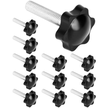 Lot de 12 Vis à Poignée Étoile M8 x 40 mm - QWORK