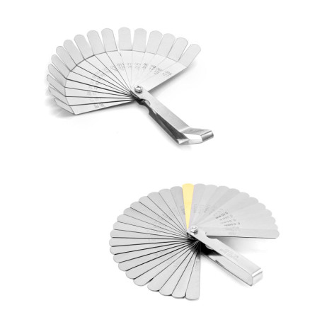 QWORK Jauge d'Épaisseur en Acier Inoxydable - Set de 2 (32 et 16 Lames)