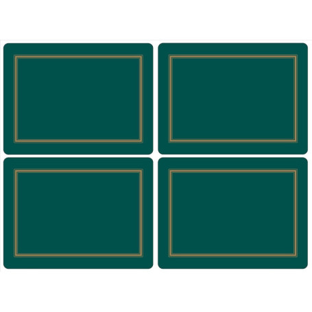 Pimpernel Set de 4 Sets de Table Émeraude en MDF avec Dos en Liège