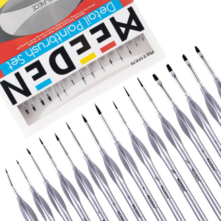 Lot de 15 Pinceaux Professionnels MEEDEN pour Peinture Détails