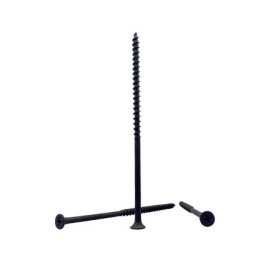 Lot de 150 vis à bois en acier noir - Tête bombée cruciforme 4,8 x 130 mm