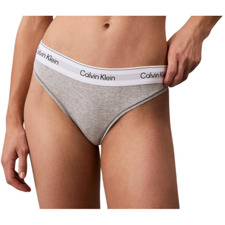 String Femme Calvin Klein en Coton Modal Gris Heather - Confort et Élégance