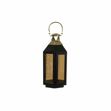 Lanterne DKD Home Decor Noir Verre Fer Doré (22 x 20 x 46 cm) 83,99 €