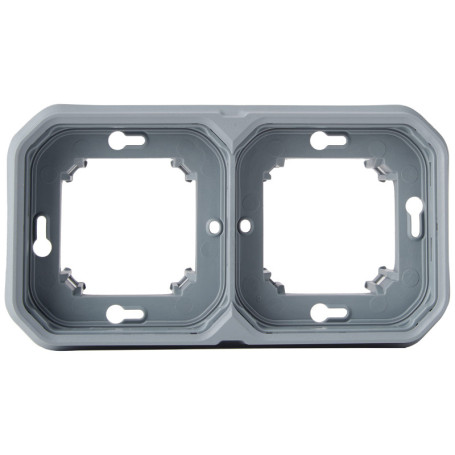 Support Plaque Étanche 2 Postes Plexo Legrand - Montage Horizontal ou Vertical