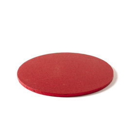 Carton Rond Rouge pour Gâteau - 25 cm