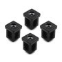 Lot de 4 Bouchons Carrés Design61 pour Tubes de 30 mm avec Filetage M10