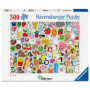 Puzzle Ravensburger 500 pièces - Stickers Kawaii pour Adultes et Enfants