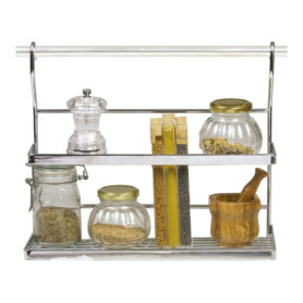 Plateau de Rangement Mural Argenté en Acier Chromé - Amig