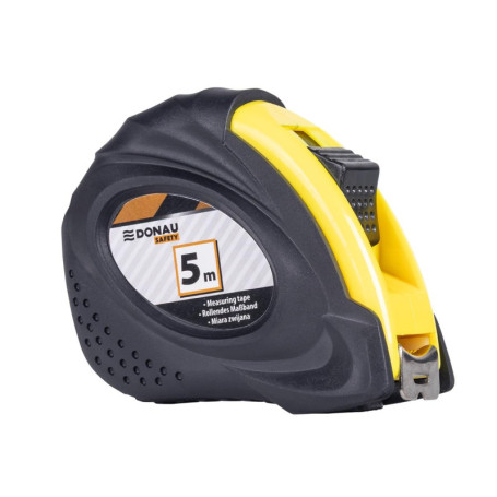 Mètre Ruban Professionnel DONAU SAFETY 5 m en Métal Noir-Jaune