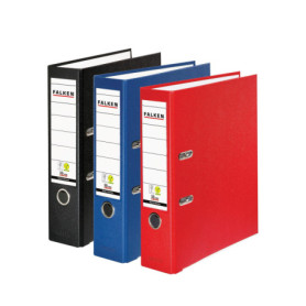 Lot de 3 classeurs en plastique coloré FALKEN - Format A4, 8 cm, végan