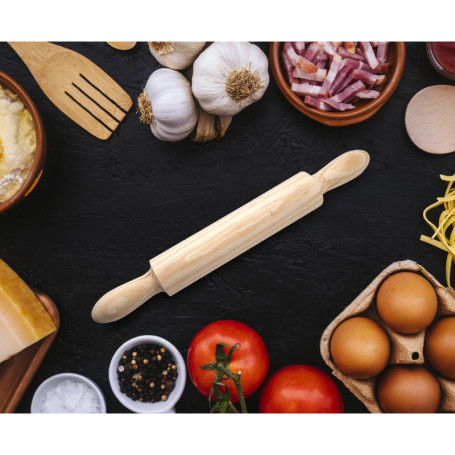 Rouleau à Pâtisserie en Bois de Hêtre 35 cm - Ustensile de Cuisine Pratique