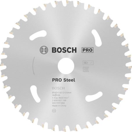 Lame de Scie Circulaire Bosch Professional pour Acier - 160 mm, 36 Dents
