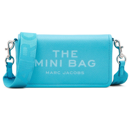 Sac à main Mini Marc Jacobs en cuir pleine fleur - Couleur Piscine