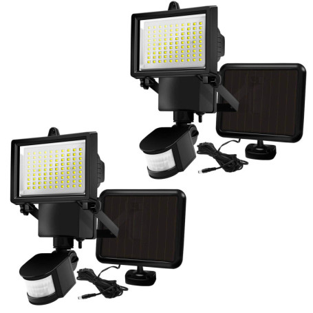 Lot de 2 projecteurs solaires LED Cooper Black avec détecteur de mouvement