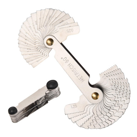 Lot de 52 Jauges de Pas de Vis en Acier Inoxydable - Outil de Mesure Précis