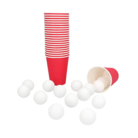 Set de Beer Pong Boland - 22 Gobelets et 15 Balles pour Soirées Festives