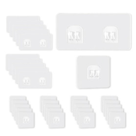 DALAETUS 30 Crochets Adhésifs Muraux Transparent pour Salle de Bain